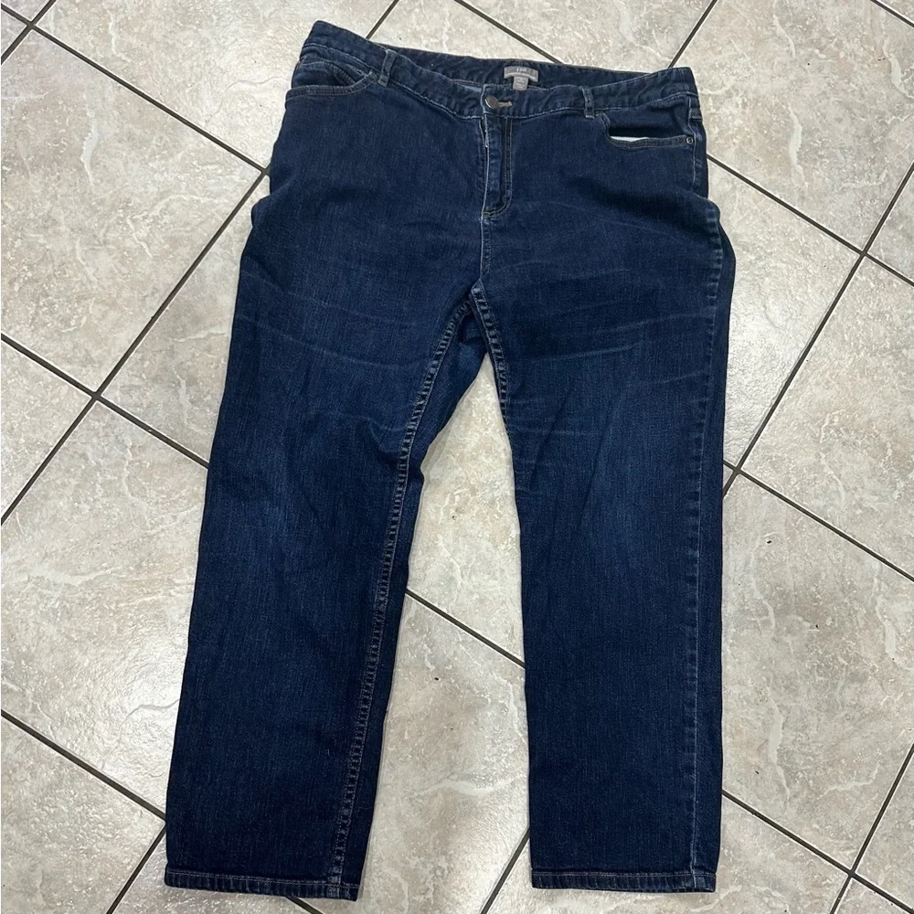 J. Jill Blue Relaxed Jeans Timeless Comfort Size 16 Petite - Picture 1 of 6